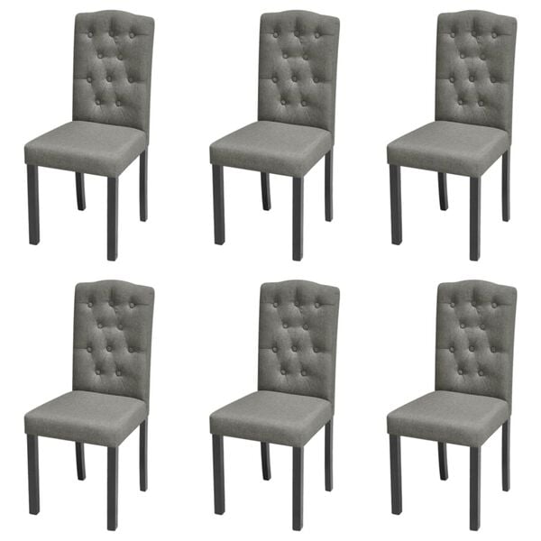 vidaXL 6 db szürke szövet étkezőszék