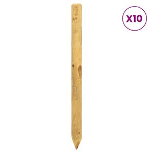 vidaXL Ker&iacute;toszlopok 10 db Barna 120 cm T&ouml;m&ouml;r Fenyőfa