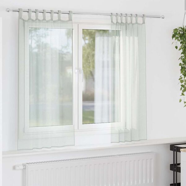 vidaXL 2 db világosszürke fátyolfüggönyök hurokkal 140x175 cm