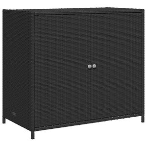 vidaXL fekete polyrattan kerti t&aacute;rol&oacute;szekr&eacute;ny 83 x 45 x 76 cm