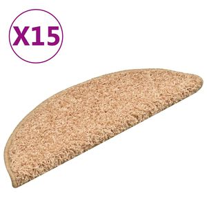 vidaXL 15 db arany sz&iacute;nű, f&eacute;lk&ouml;r alak&uacute; l&eacute;pcsőszőnyeg 56 x 17 x 3 cm