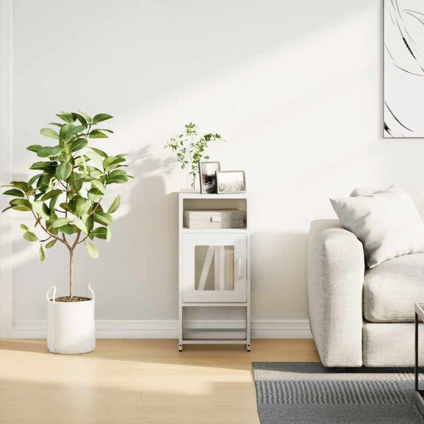 vidaXL feh&eacute;r hidegen hengerelt ac&eacute;l &eacute;jjeliszekr&eacute;ny 36x39x78 cm