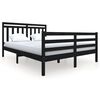 vidaXL fekete t&ouml;m&ouml;r fa &aacute;gykeret 150 x 200 cm (King Size)