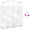vidaXL 12 db &iacute;ves horganyzott vas gabion kos&aacute;r 200x50x220/240 cm