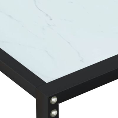 vidaXL fehér márványszínű edzett üveg tálalóasztal 140 x 35 x 75,5 cm