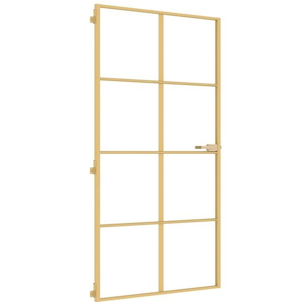 vidaXL arany edzett &uuml;veg &eacute;s alum&iacute;nium belt&eacute;ri ajt&oacute; 102,5x201,5 cm