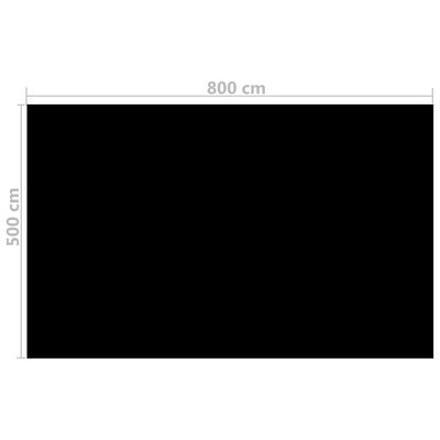 vidaXL fekete, négyszögletes PE medencetakaró 800 x 500 cm