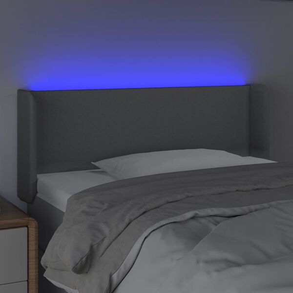 vidaXL világosszürke szövet LED-es fejtámla 93 x 16 x 78/88 cm