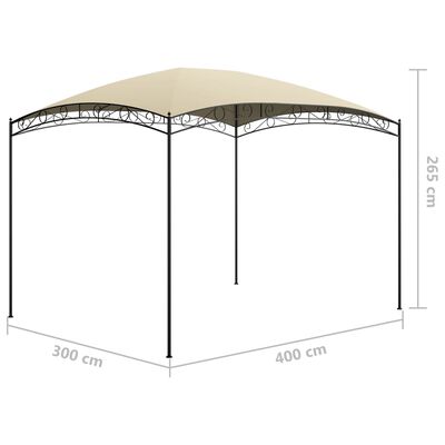 vidaXL krémszínű pavilon 3 x 4 x 2,65 m 180 g/m²