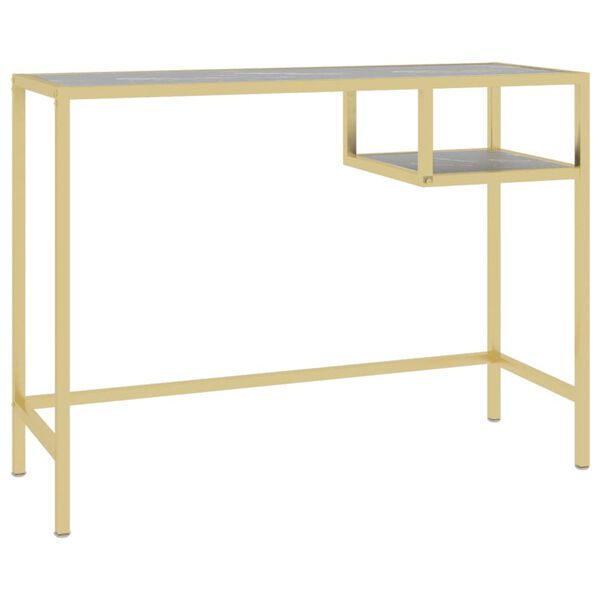 vidaXL fekete m&aacute;rv&aacute;ny edzett &uuml;veg sz&aacute;m&iacute;t&oacute;g&eacute;pasztal 100 x 36 x 74 cm