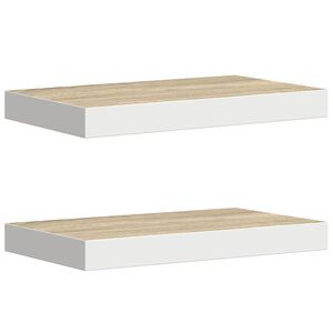 vidaXL 2 db t&ouml;lgysz&iacute;nű &eacute;s feh&eacute;r MDF lebegő fali polc 40 x 23 x 3,8 cm