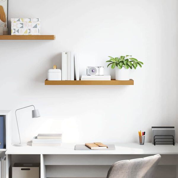 vidaXL Falpolc Falra szerelhető B&eacute;zs 80 x 23,5 x 4 cm Faanyag