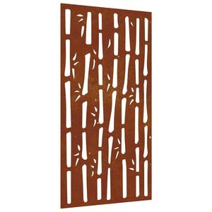 vidaXL bambuszmint&aacute;s corten ac&eacute;l kerti fald&iacute;sz 105 x 55 cm