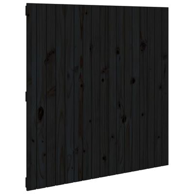 vidaXL fekete tömör fenyőfa fali fejtámla 108 x 3 x 110 cm