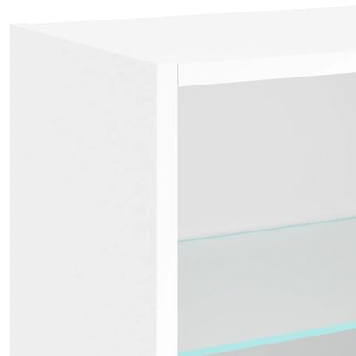 vidaXL fehér falra szerelhető éjjeliszekrény LED lámpákkal