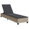 vidaXL világosszürke polyrattan napozóágy párnákkal 55x200x25,5 cm