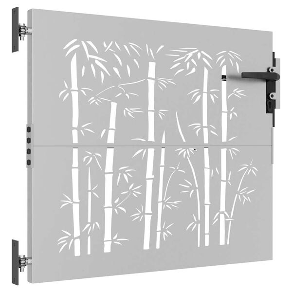 vidaXL bambuszmint&aacute;s corten ac&eacute;l kerti kapu 85 x 75 cm