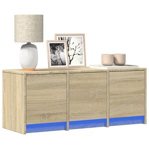 vidaXL sonoma t&ouml;lgy sz&iacute;nű szerelt fa TV-szekr&eacute;ny LED-del 97x34x40 cm