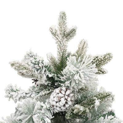 vidaXL PVC és PE megvilágított karácsonyfa hóval/fenyőtobozzal 150 cm