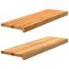 vidaXL 2 db t&ouml;m&ouml;r t&ouml;lgyfa vil&aacute;gosbarna l&eacute;pcsőfokok 80x30x2 cm