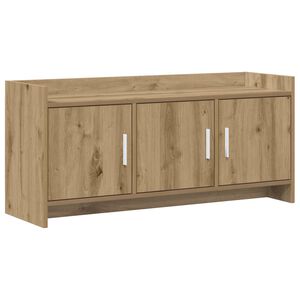 vidaXL TV szekr&eacute;ny 102 x 33 x 47 cm K&eacute;zműves T&ouml;lgy Szerelt Fa