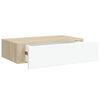 vidaXL falra szerelhető fi&oacute;kos polc t&ouml;lgyfa &eacute;s feh&eacute;r sz&iacute;nben 40 x 23,5 x 10 cm MDF