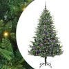 vidaXL Műfenyő vil&aacute;g&iacute;t&aacute;ssal &eacute;s g&ouml;mbk&eacute;szlettel Z&ouml;ld 180 cm PVC &eacute;s PE