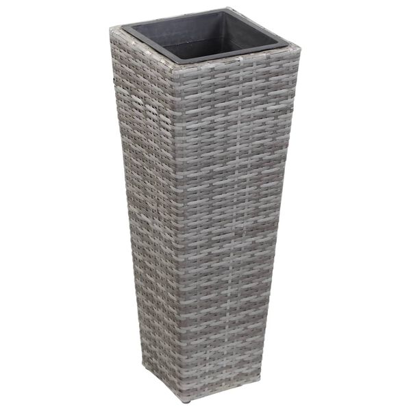 vidaXL szürke polyrattan kerti magaságyás 30 x 30 x 80 cm