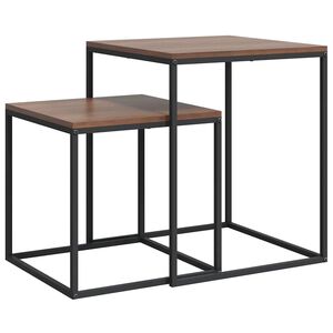 vidaXL 2 db szerelt fa &eacute;s f&eacute;m doh&aacute;nyz&oacute;asztal