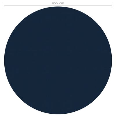 vidaXL fekete és kék napelemes lebegő PE medencefólia 455 cm