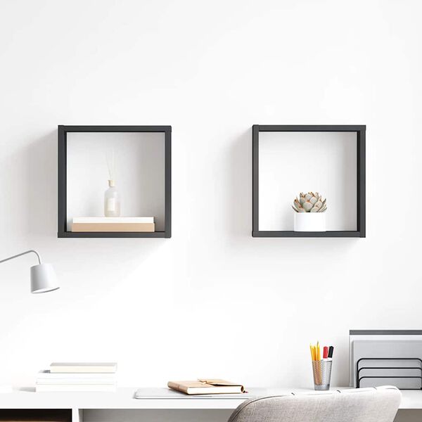 vidaXL 2 db sz&uuml;rke fali kockapolc 30 x 15 x 30 cm