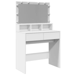 vidaXL feh&eacute;r f&eacute;s&uuml;lk&ouml;dőasztal LED-del 80 x 41 x 134,5 cm