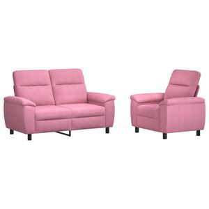 vidaXL Kanap&eacute; Szett 2 pcs R&oacute;zsasz&iacute;n Sz&ouml;vet