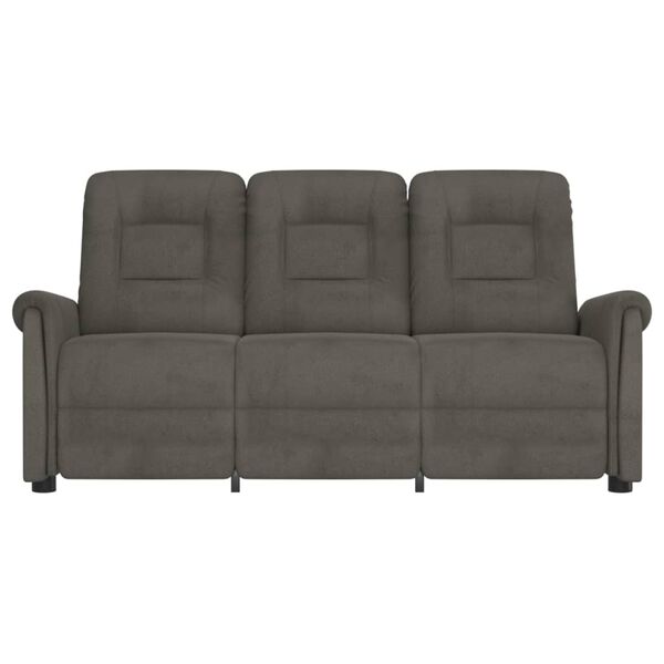 vidaXL 3 személyes sötétszürke mikroszálas szövet masszázsfotel