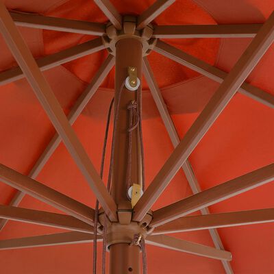 vidaXL terrakotta kültéri napernyő farúddal 350 cm