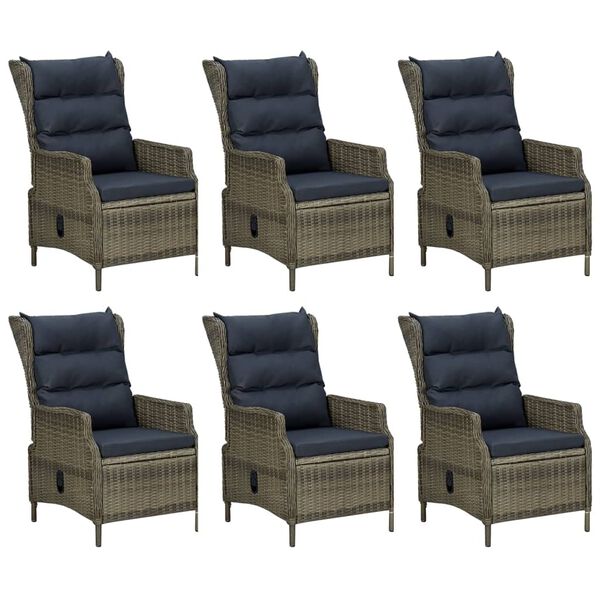 vidaXL 7 r&eacute;szes barna polyrattan kerti &eacute;tkezőgarnit&uacute;ra