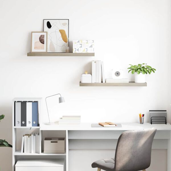 vidaXL 2 db t&ouml;lgysz&iacute;nű MDF lebegő fali polc 80 x 23,5 x 3,8 cm