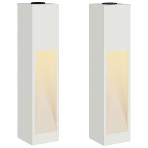 vidaXL Napelemes LED &Uacute;tjelző L&aacute;mpa 2 db Meleg feh&eacute;r 18 x 18 x 80 cm