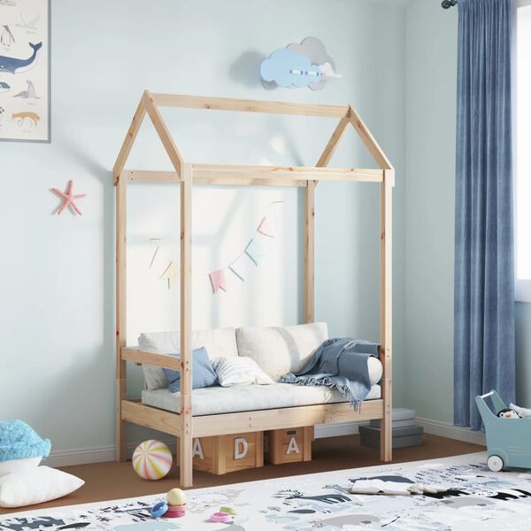 vidaXL t&ouml;m&ouml;r fenyőfa pad tetővel 117,5 x 70 x 176,5 cm