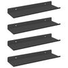 vidaXL Lebegő polc Falra szerelhető 4 pcs Fekete 30 x 9 x 2,5 cm Ac&eacute;l