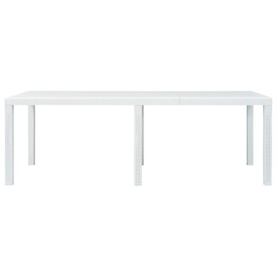vidaXL fehér rattan hatású műanyag kerti asztal 220 x 90 x 72 cm