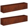 vidaXL Kerti cser&eacute;p 2 db Rozsd&aacute;s 80 x 20 x 20 cm Időj&aacute;r&aacute;s&aacute;ll&oacute; Ac&eacute;l