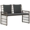 vidaXL Kerti pad 2 -Seater 116 x 55 x 82 cm Ac&eacute;l &eacute;s poli rattan