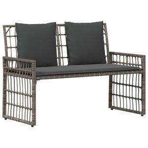 vidaXL Kerti pad 2 -Seater 116 x 55 x 82 cm Ac&eacute;l &eacute;s poli rattan