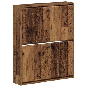 vidaXL Fali Cipőtart&oacute; BREDA 71 x 17 x 86 cm Szerelt Fa Antik Fa