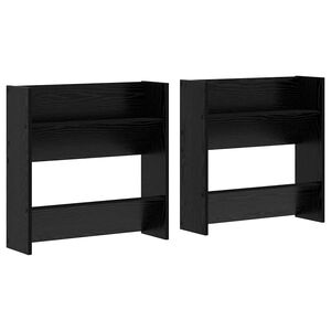 vidaXL Cipőszekr&eacute;ny 2 db 60 x 18 x 60 cm Szerelt Fa Fekete T&ouml;lgy