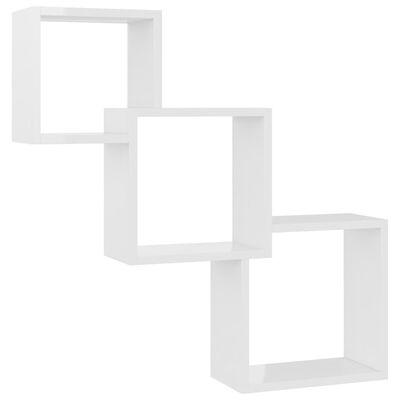 vidaXL fehér kocka alakú szerelt fa fali polcok 68x15x68 cm