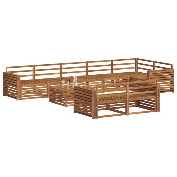 vidaXL K&uuml;lt&eacute;ri kanap&eacute; szett 9 pcs Term&eacute;szetes