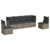 vidaXL 6 r&eacute;szes sz&uuml;rke polyrattan kerti &uuml;lőgarnit&uacute;ra p&aacute;rn&aacute;kkal