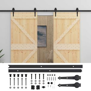 vidaXL Cs&uacute;sz&oacute; ajt&oacute; 2 db 100 x 210 cm T&ouml;m&ouml;r Fenyőfa